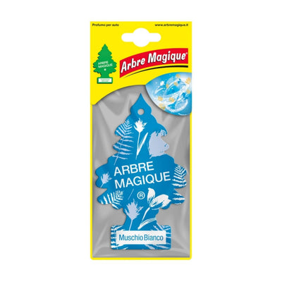 Arbre Magique Muschio Bianco Profumatore Auto al Profumo di Pulito con Lino, Rosa, Fresia e Lavanda