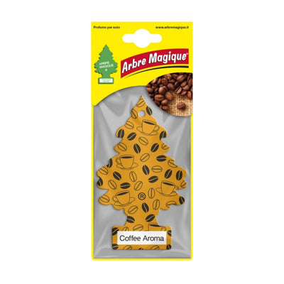Deodorante auto Arbre Magique Coffee Aroma a forma di alberello, fragranza di chicchi di caffè, nocciola e vaniglia