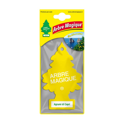Deodorante auto Arbre Magique Agrumi di Capri a forma di alberello, fragranza di limone, menta e lime mediterraneo