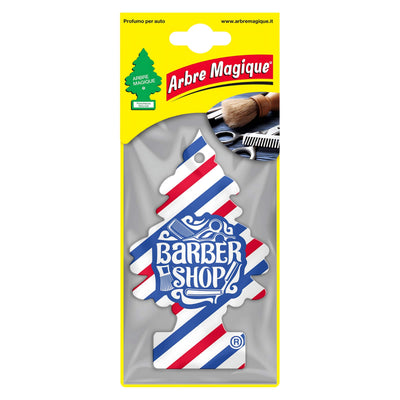 Deodorante auto Arbre Magique Barber Shop a forma di alberello, fragranza maschile di fiore di tabacco, ebano e sandalo