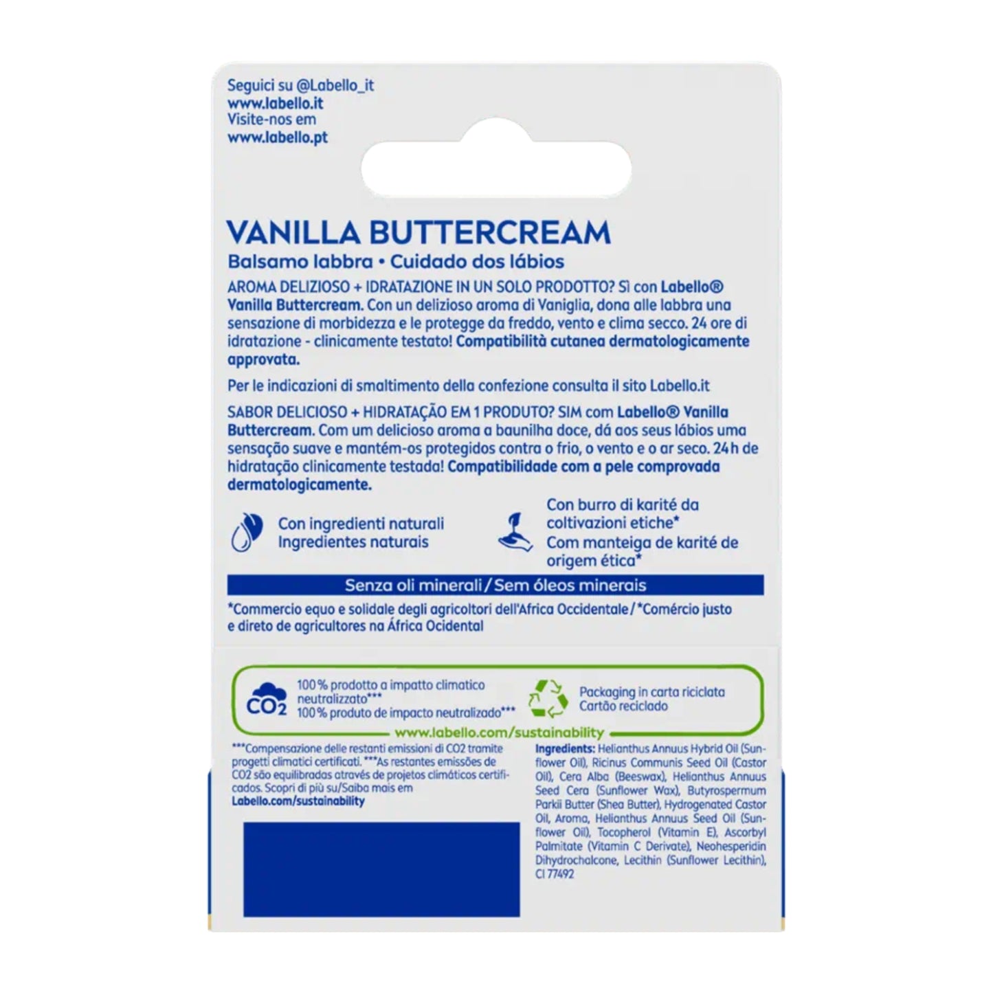 Labello Vanilla Buttercream balsamo labbra 4,8g dettaglio confezione