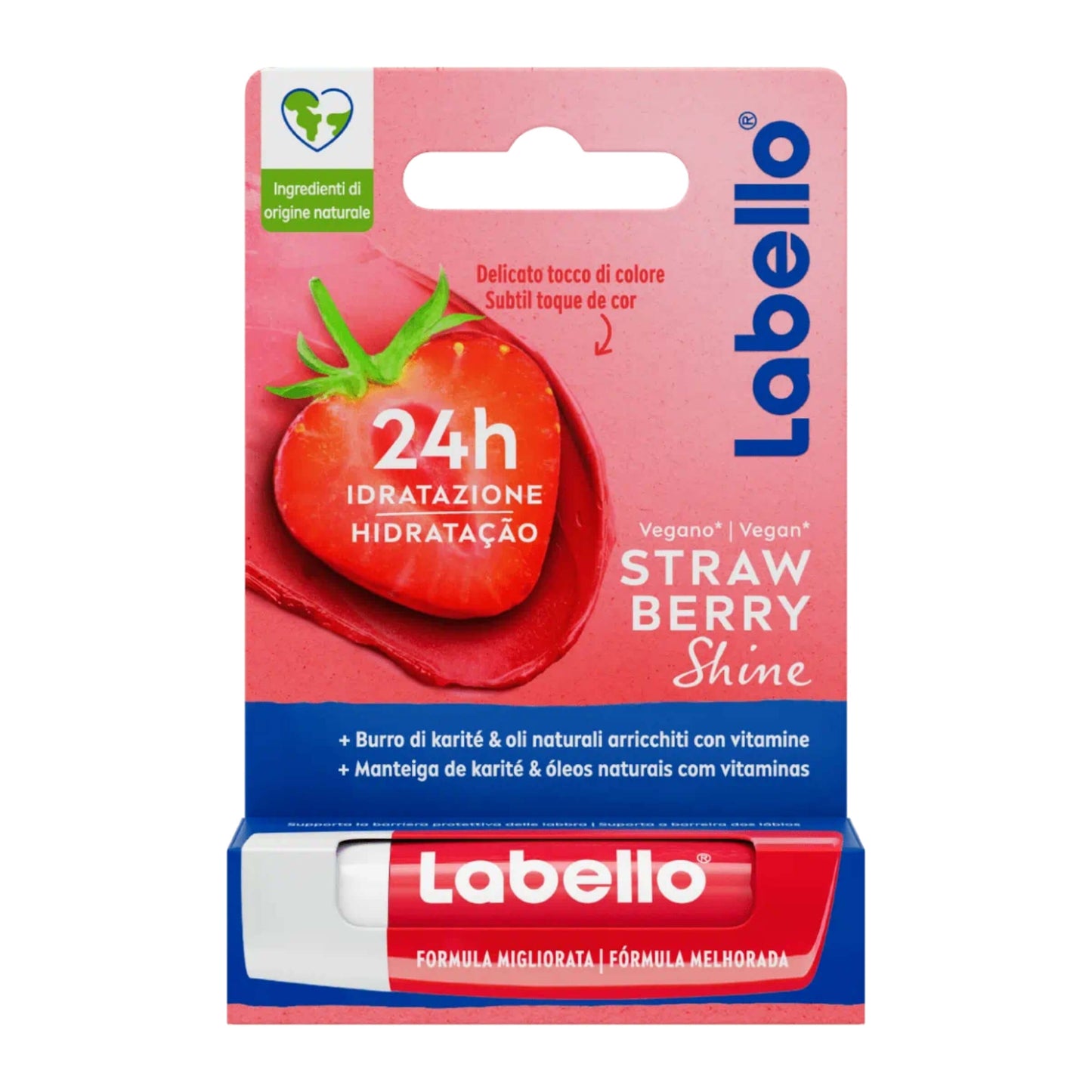 Labello Strawberry Shine Balsamo Labbra Fragola Effetto Shine Idratante 4,8g