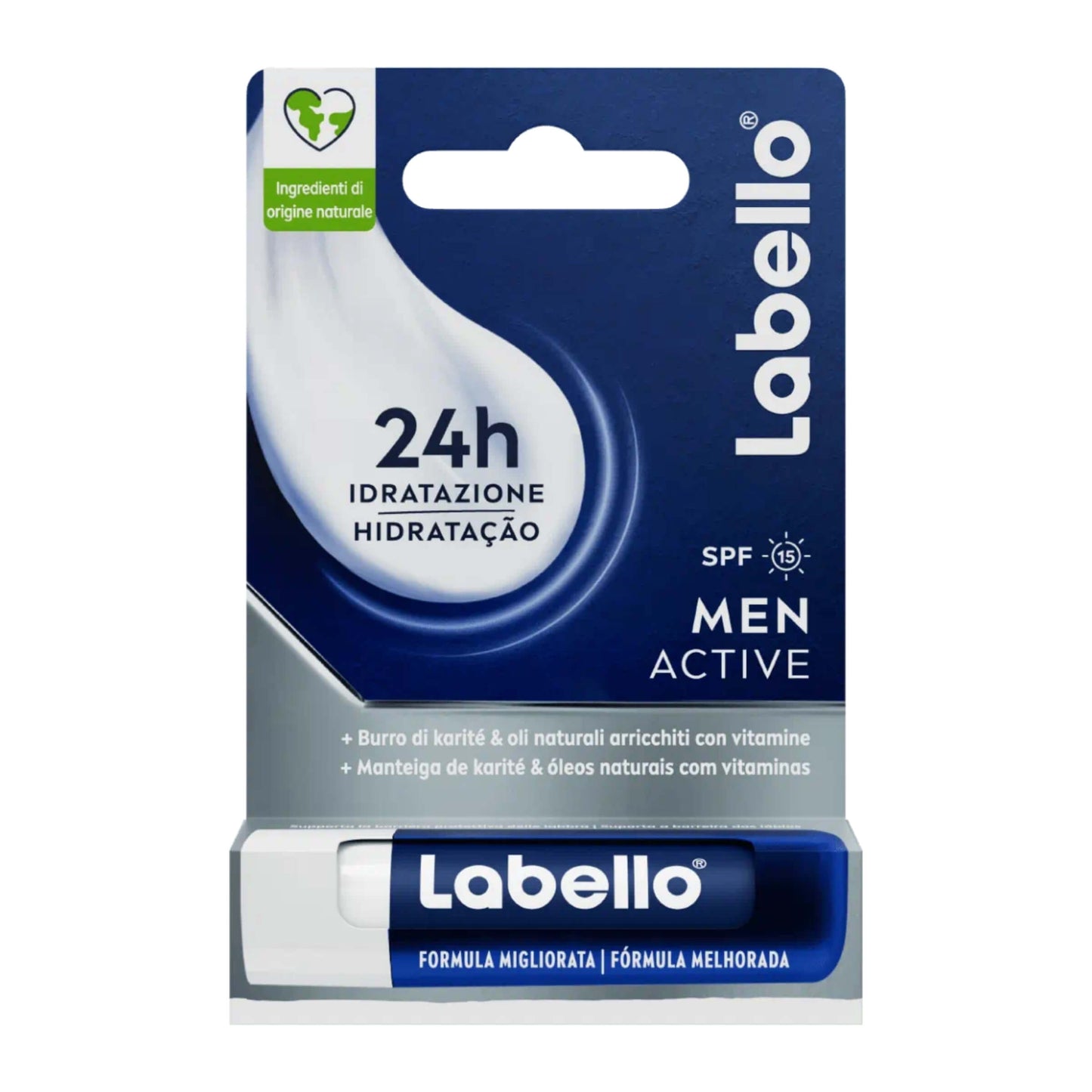 Labello Men Active Balsamo Labbra Uomo Idratante Protezione Intensa 4,8g