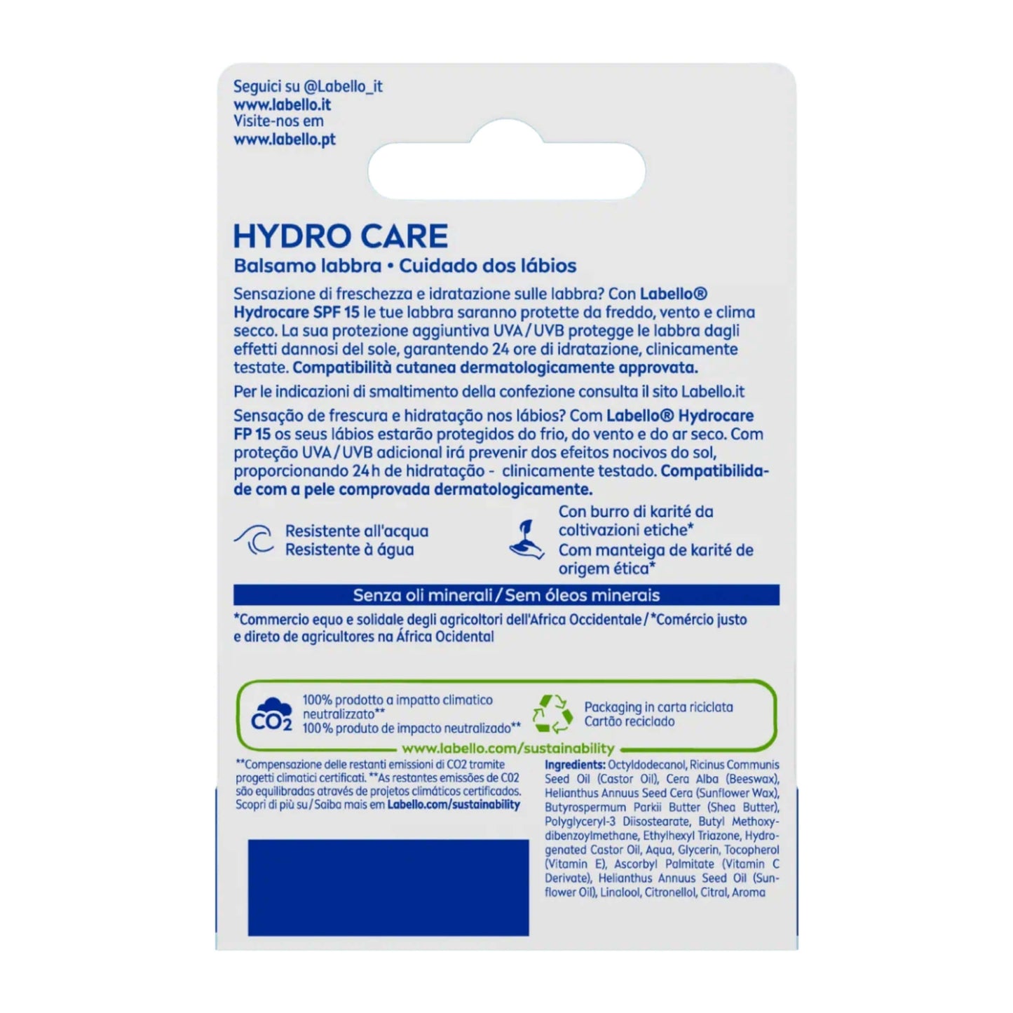 Labello Hydro Care Balsamo Labbra Idratante Protezione Intensa Aloe Vera 4,8g