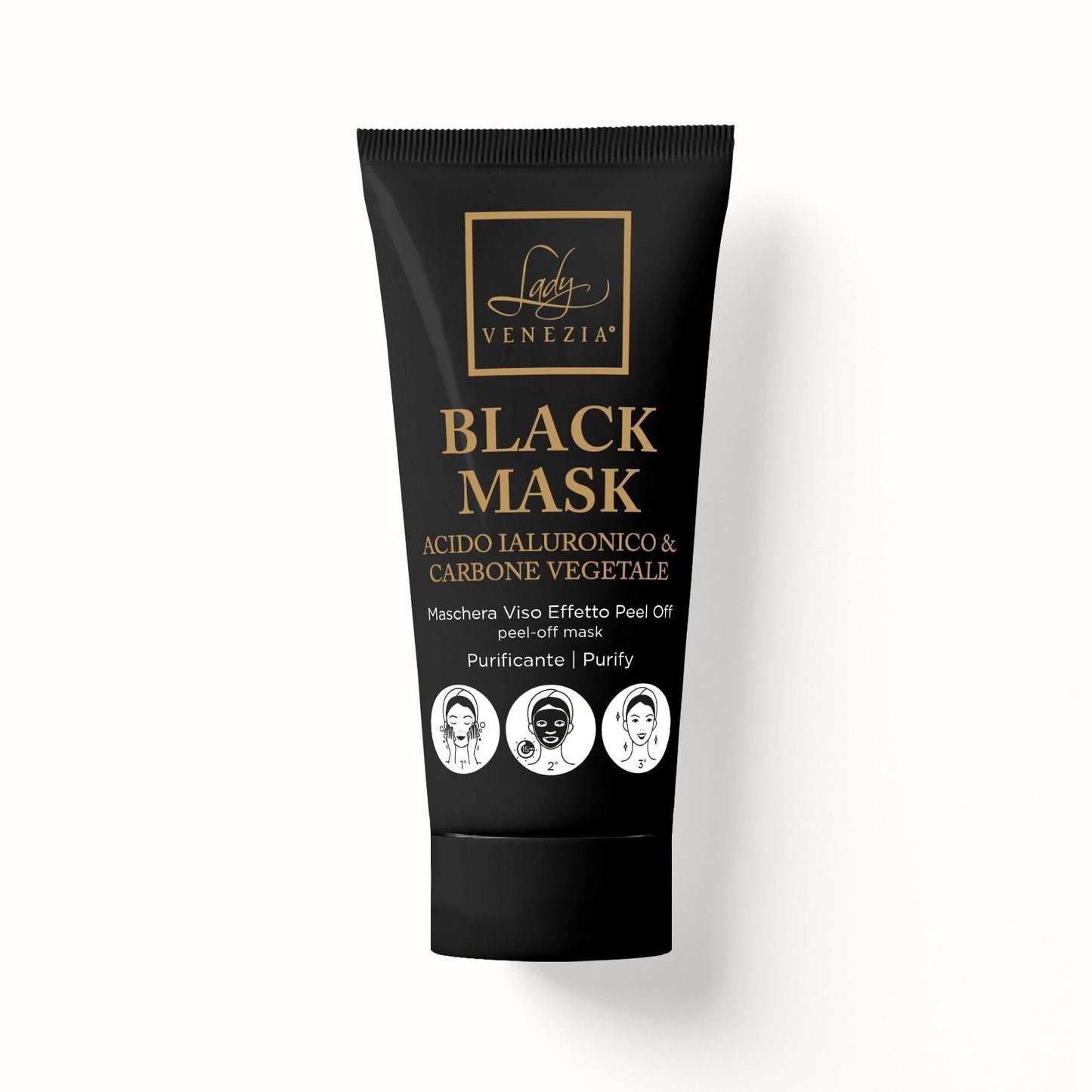 Black Mask peel off 100 ml al carbone vegetale bamboo Lady Venezia, maschera purificante per viso
