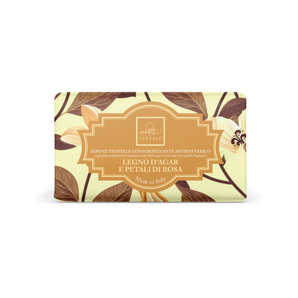 Saponetta Lady Venezia Argan e Petali di Rosa 100% vegetale vegana 100g con clorexidina