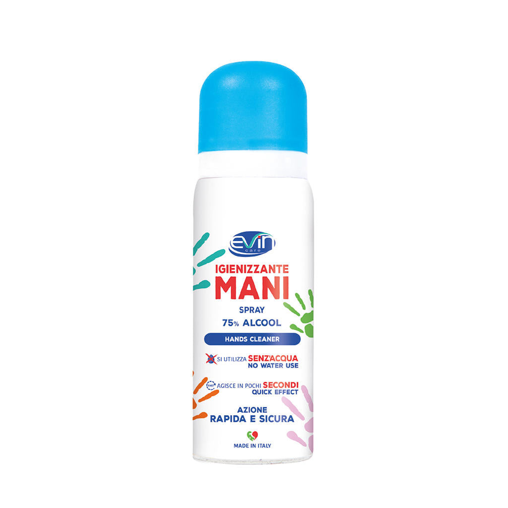 Igienizzante spray Evin Care mani volante superfici 75% alcool 100ml senza risciacquo