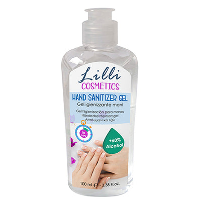 Lilli Cosmetics gel igienizzante mani 100ml 62% alcool effetto vellutato 10 secondi