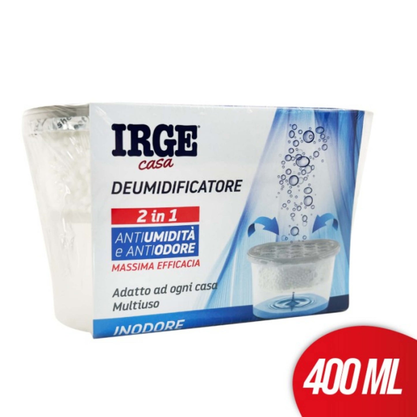Irge Deumidificatore Antiumidità Antiodore 2 in 1 Inodore 400ml