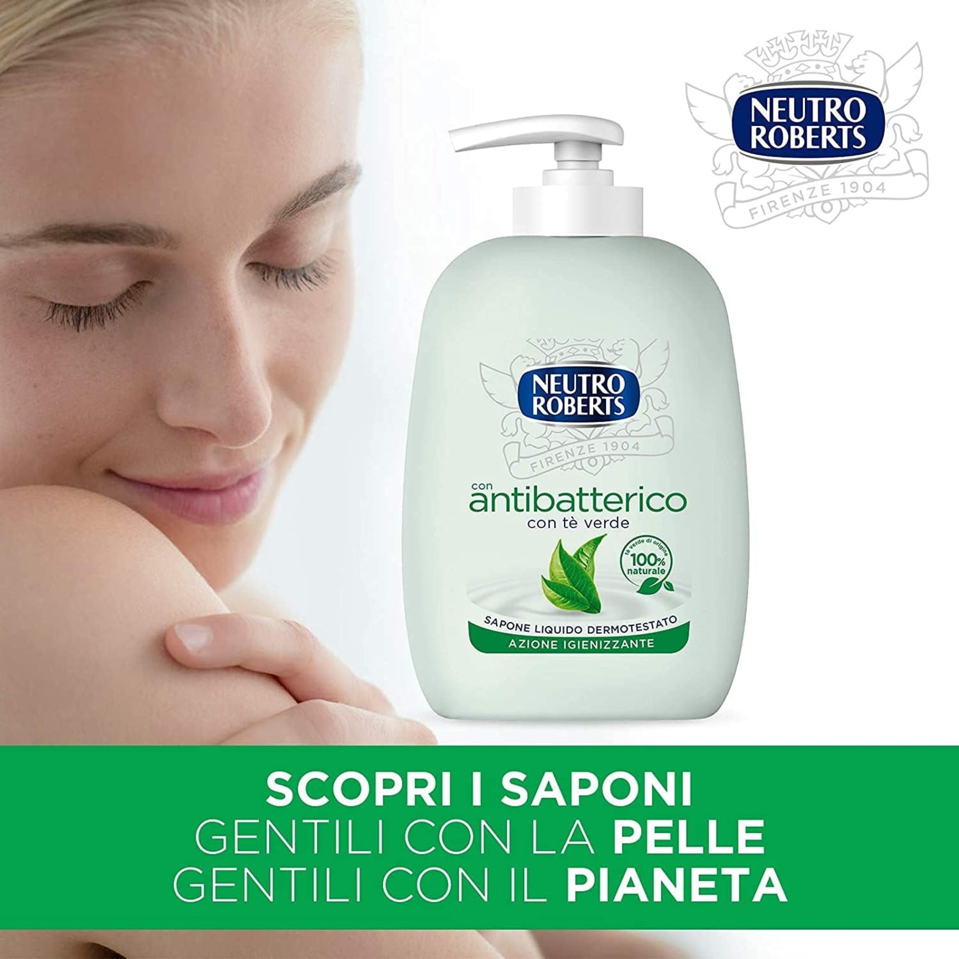 Sapone Roberts antibatterico - retro flacone con ingredienti