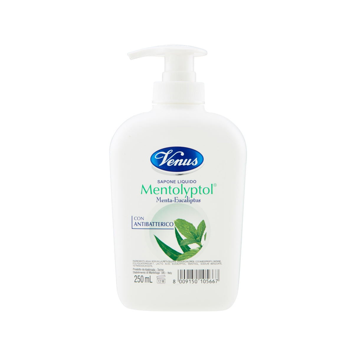 SAPONE LIQUIDO CON ANTIBATTERICO VENUS MENTA ED EUCALIPTUS 250 ml