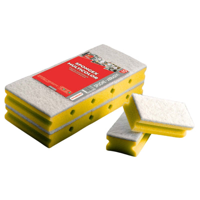 Spugna abrasiva Spongex gialla con fibra bianca 14x7 cm Super Five