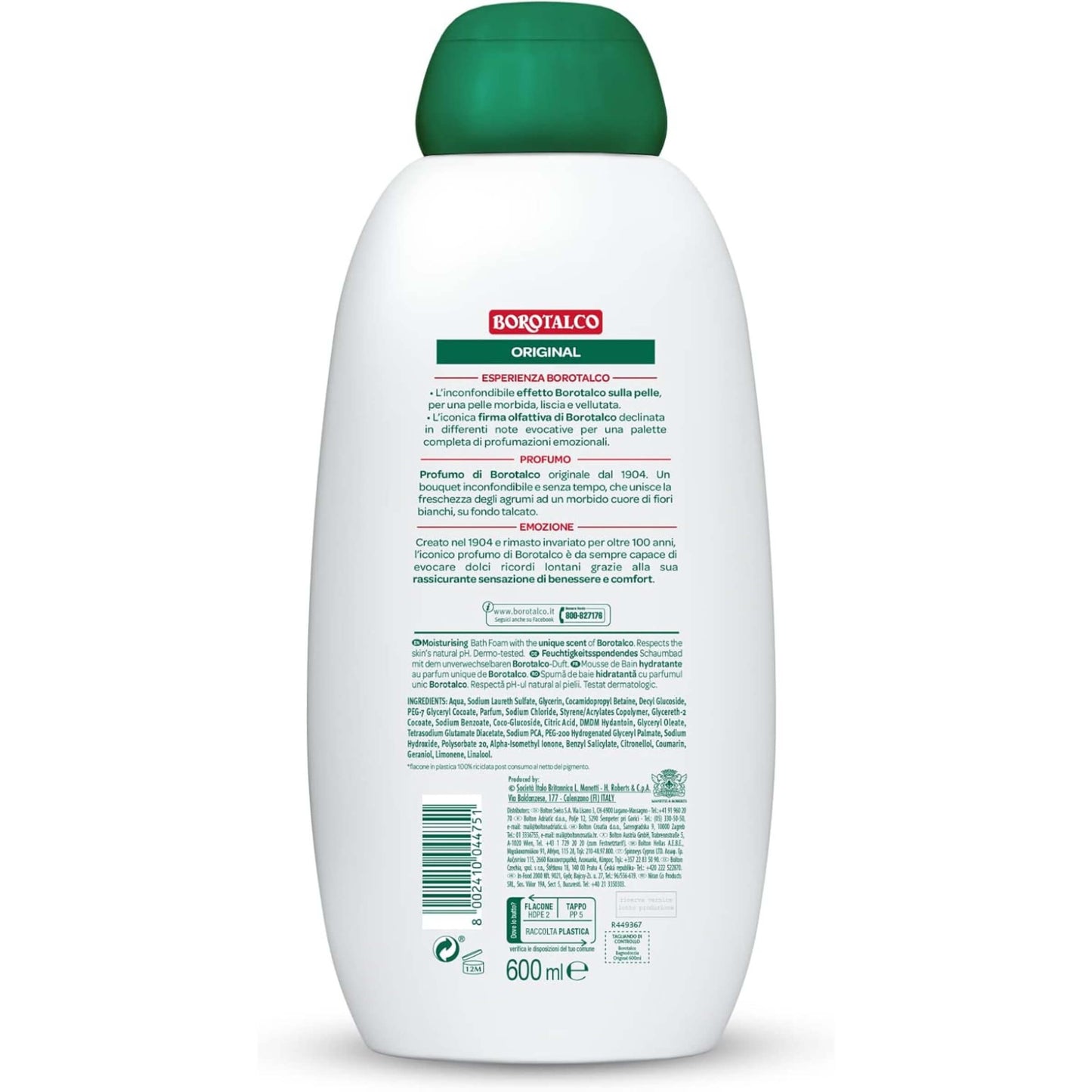 BIPACK BAGNO DOCCIA BOROTALCO ORIGINAL 2x600ml