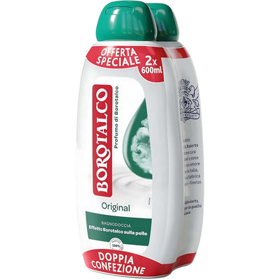 Bipack Bagno Doccia Borotalco Original 2x600 ml, formula effetto borotalco profumazione classica