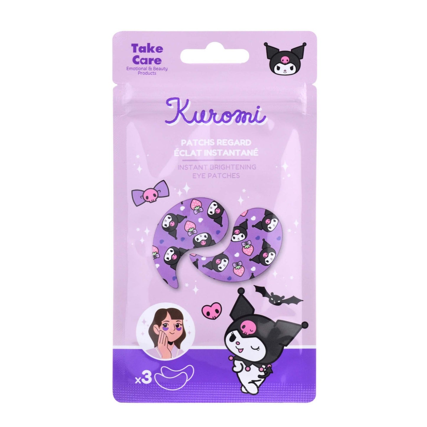 Take Care Kuromi 3 Paia Patch Contorno Occhi in Gel Illuminanti Vegan