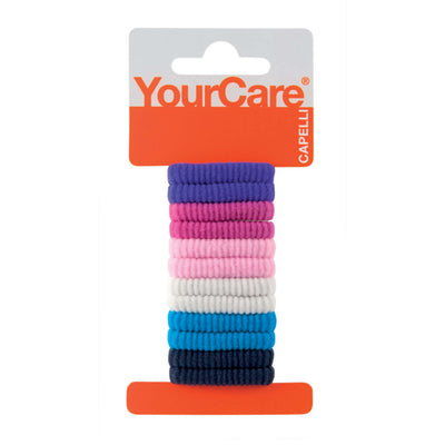 Elastici spugna small colori assortiti YourCare presa morbida tutti tipi capelli 12pz