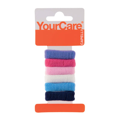Elastici spugna medium colori assortiti YourCare presa delicata non danneggia capelli 6pz