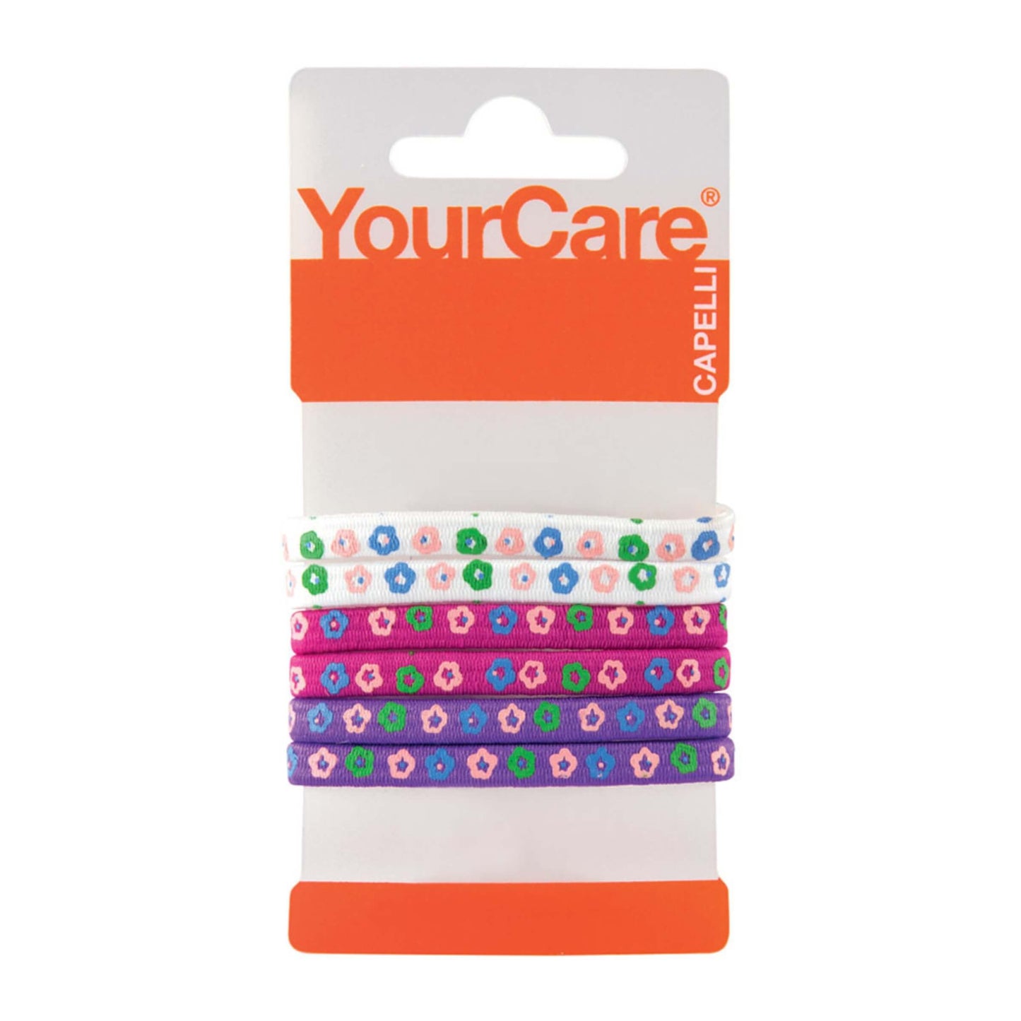 Elastici fermacapelli YourCare clip metallica fantasia fiori medium colori assortiti 6pz