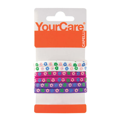 Elastici fermacapelli YourCare clip metallica fantasia fiori medium colori assortiti 6pz
