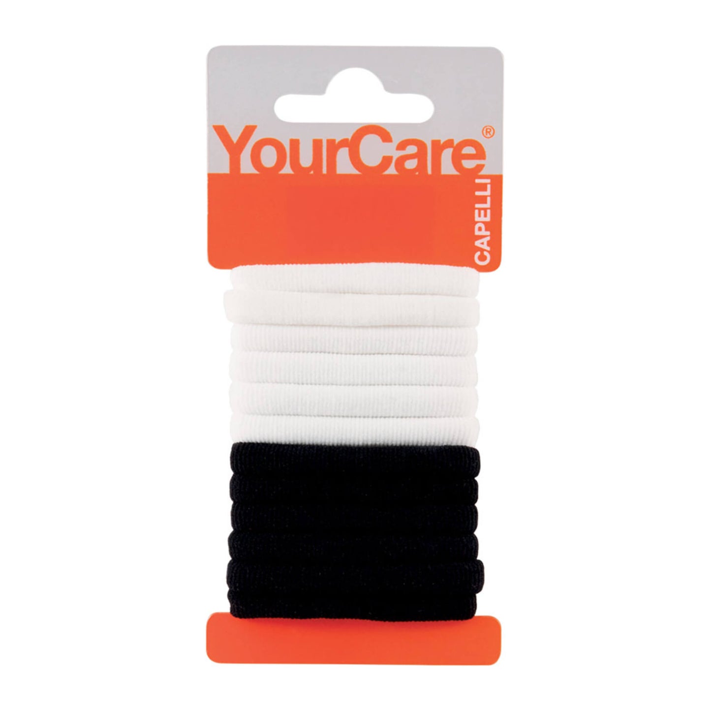 Elastici NoClip bianco nero medium YourCare senza clip metallica fermacapelli 12pz
