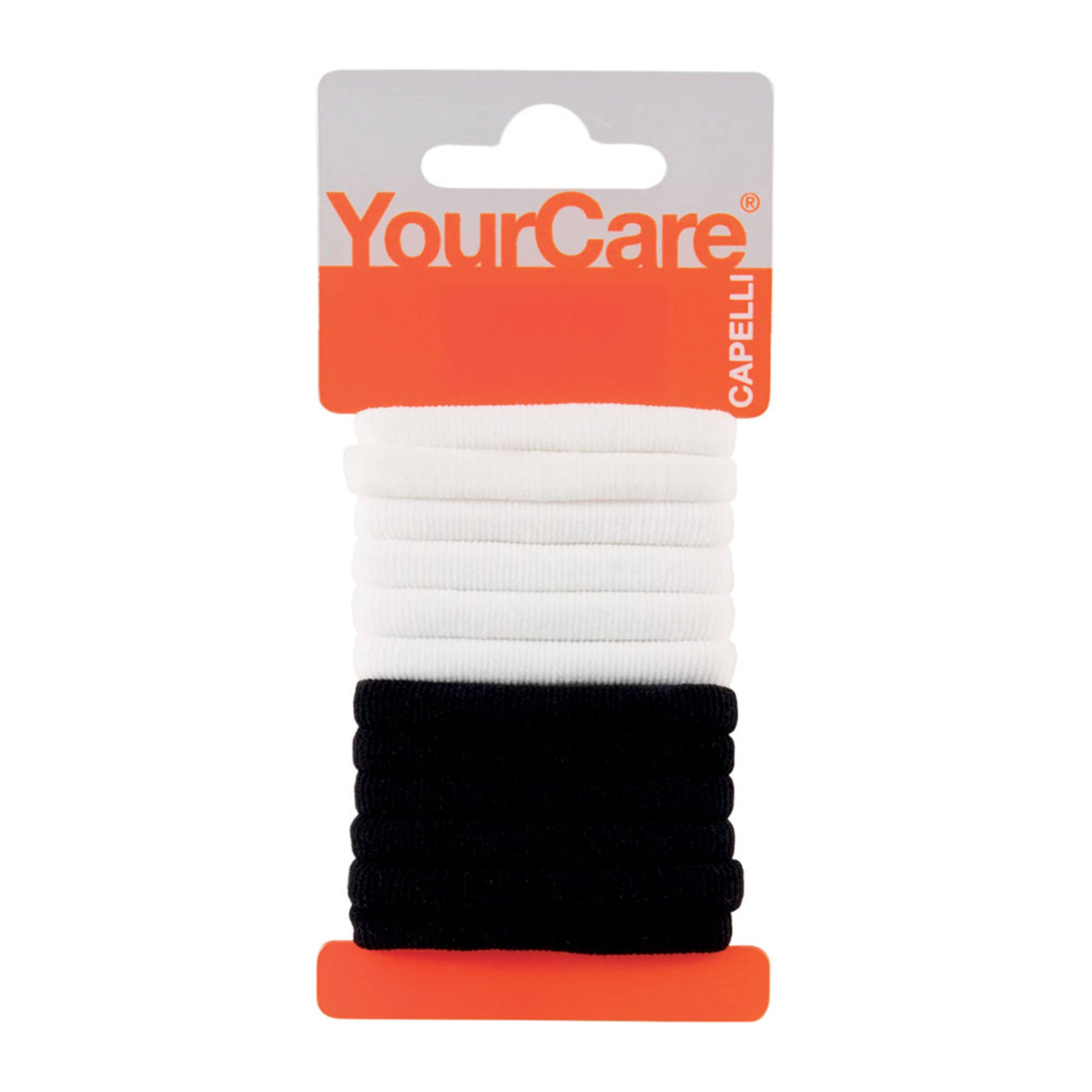 Elastici NoClip bianco nero medium YourCare senza clip metallica fermacapelli 12pz