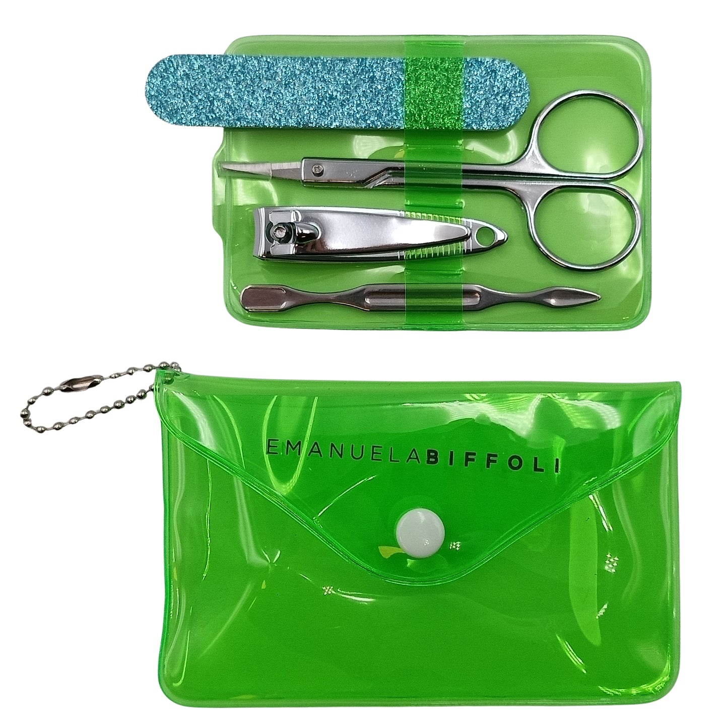 EMANUELA BIFFOLI SET MANICURE CON 4 ACCESSORI IN BUSTA PVC