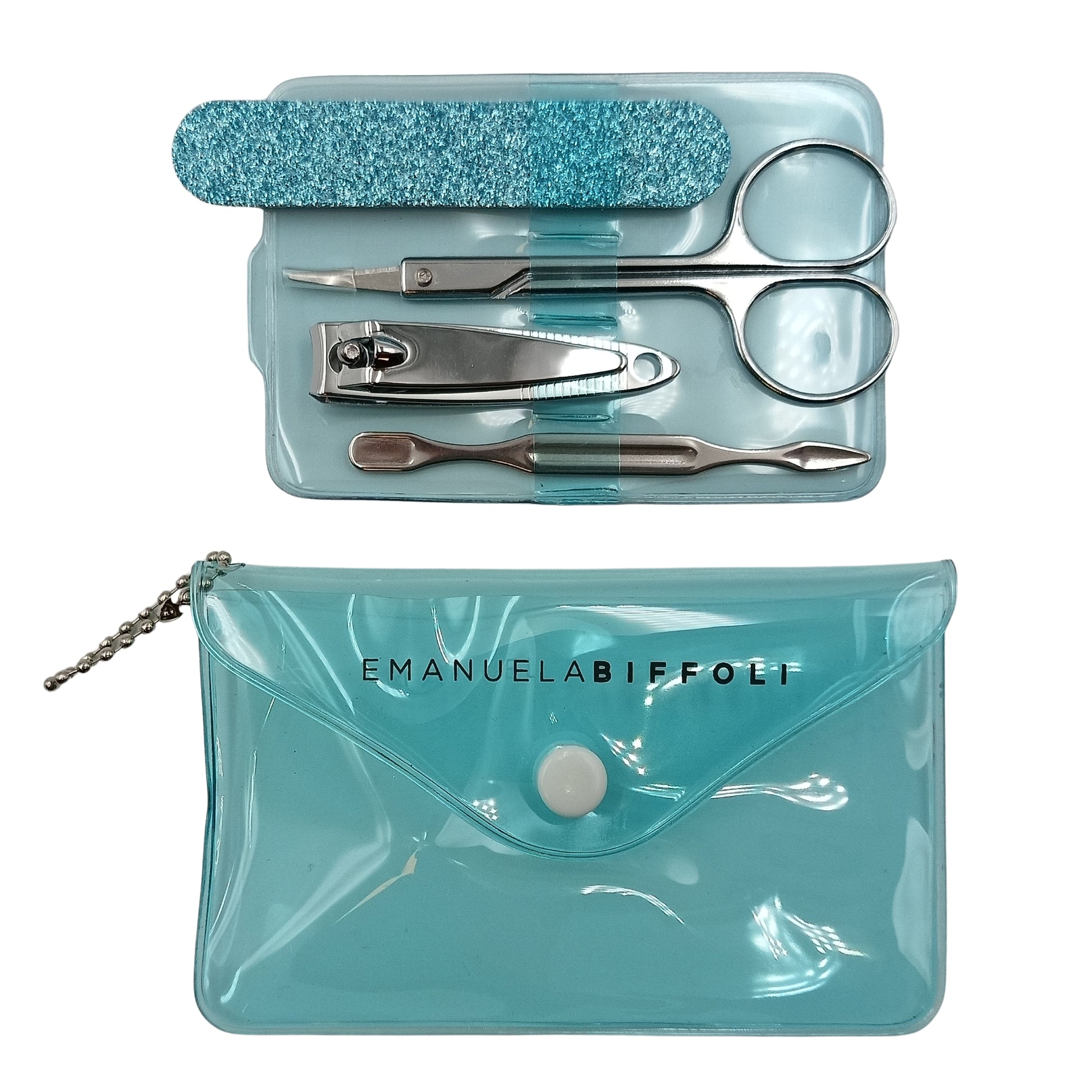 Set manicure Emanuela Biffoli rosa arancione verde azzurro dettaglio