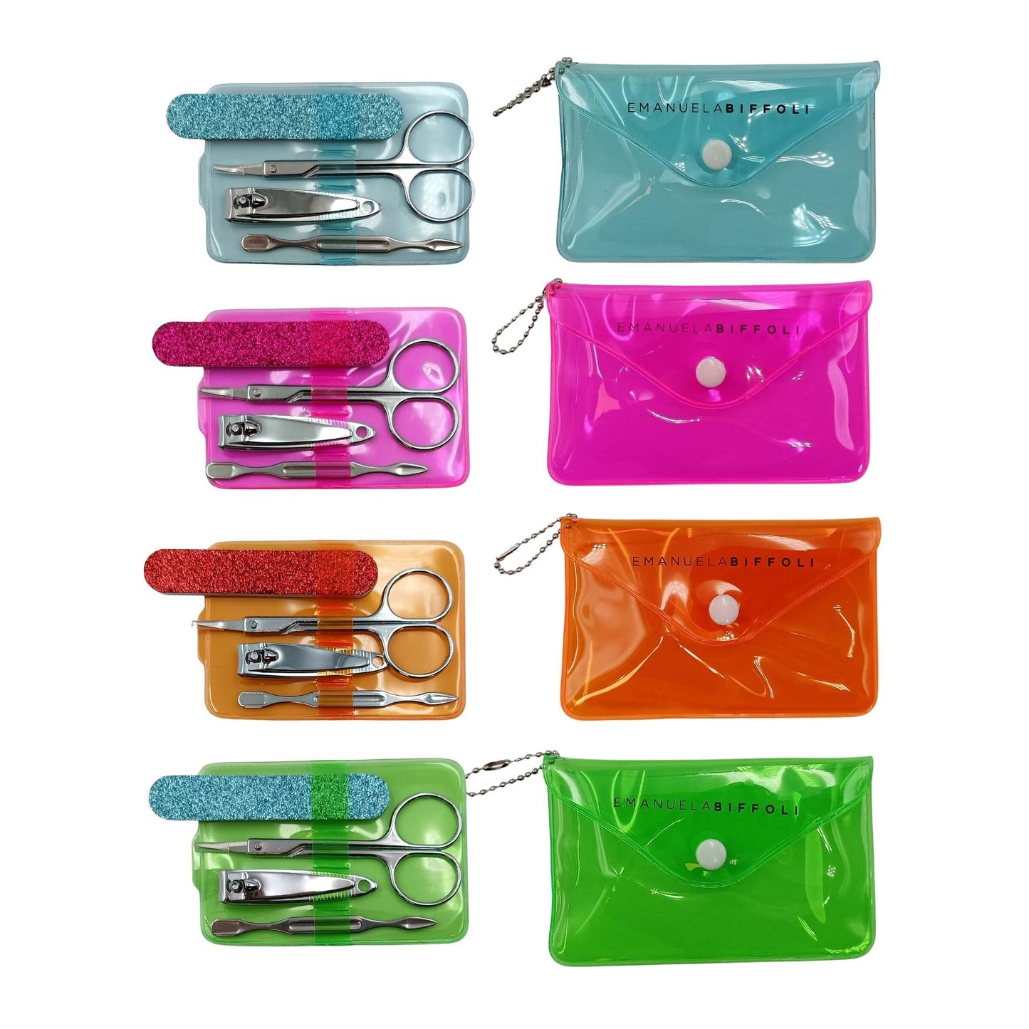 Emanuela Biffoli set manicure 4 accessori busta PVC colori assortiti