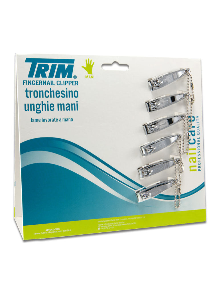 Tronchesino Trim acciaio nichelato cromato lame temperate limetta triplo taglio catenella unghie mani
