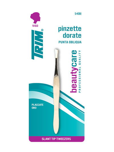TRIM PINZETTE DORATA PUNTA OBLIQUA 5-40 BI