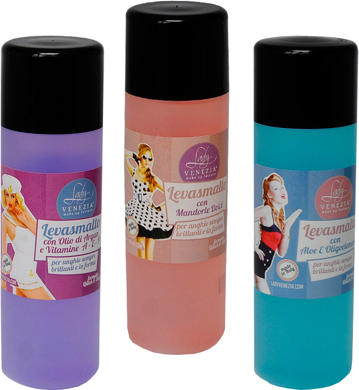 Levasmalto cosmetico Lady Venezia 125ml con estratti aloe vera - 3 fragranze Made in Italy