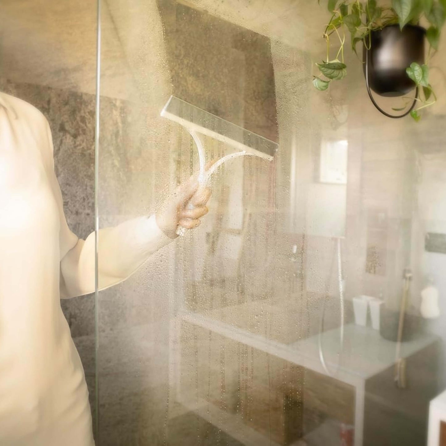 White Glass Kit Vetri e Specchi 3 in1 Estensibile fino ad 1 Metro con Microfibre e Tira Acqua