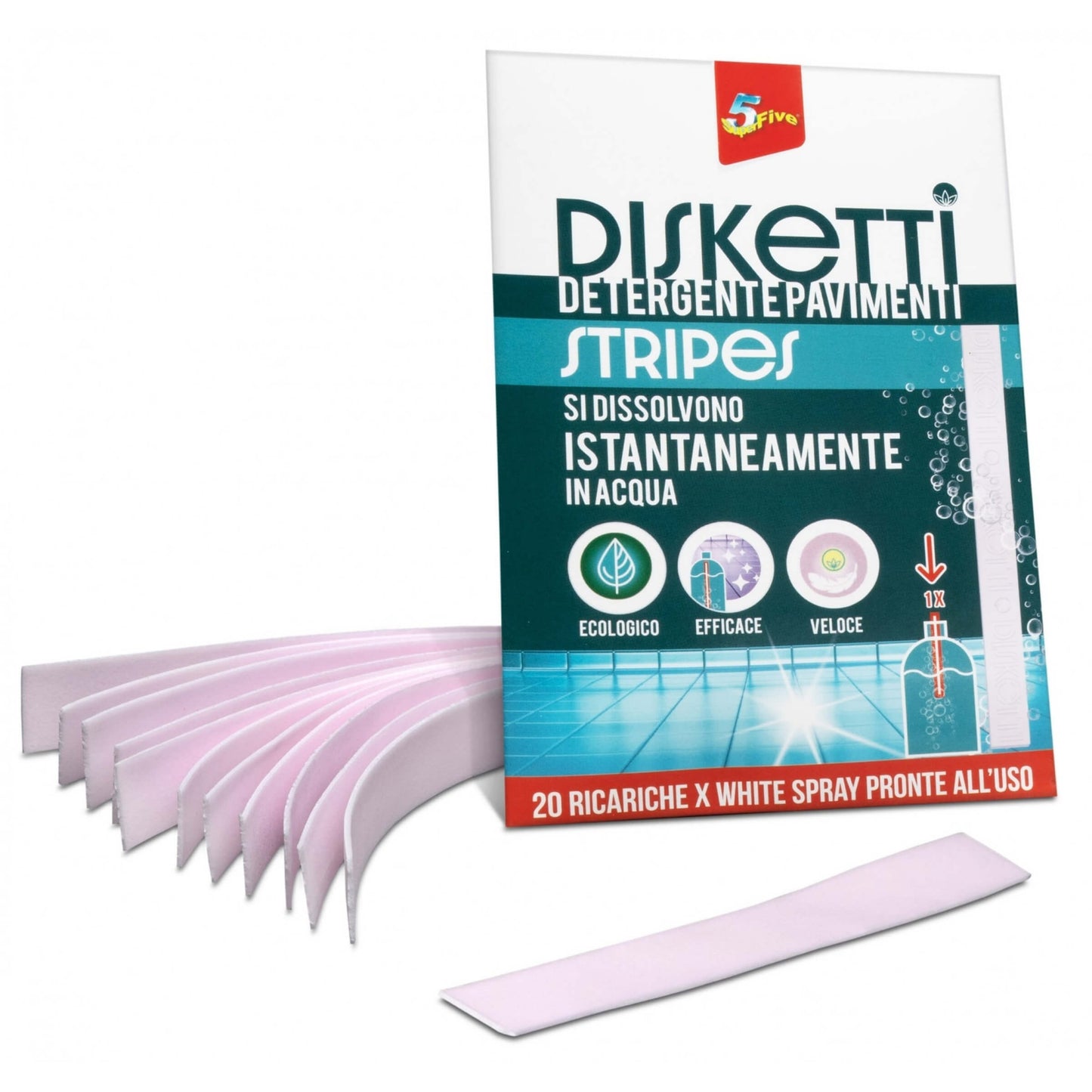White Spray Kit Pulizia Pavimenti con Nebulizzatore, Testa Snodata 180 Gradi e Mop in Microfibra
