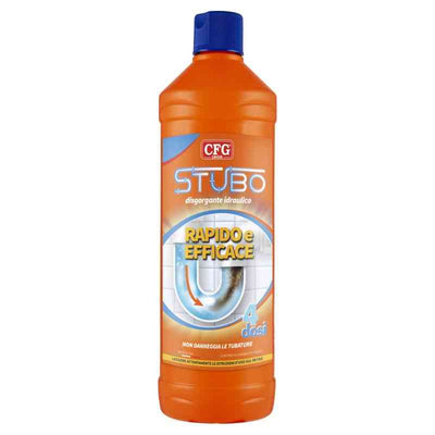 Stubo disgorgante liquido 1 kg stura scarichi scioglie grasso capelli calcare incrostazioni
