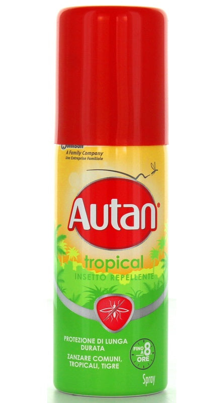 Flacone Autan Tropical Spray repellente zanzare 100 ml con nebulizzatore a pompa