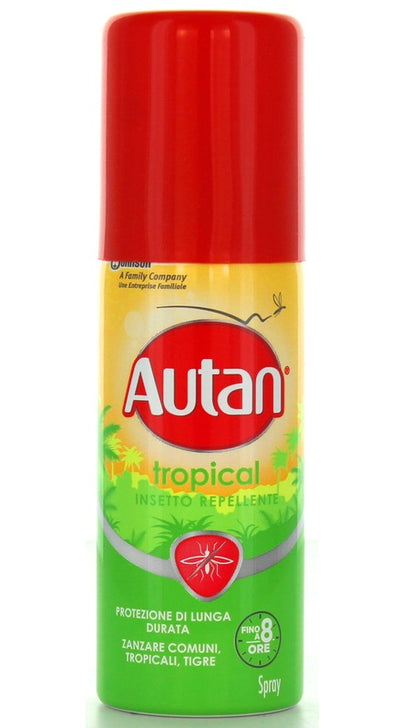 Flacone Autan Tropical Spray repellente zanzare 100 ml con nebulizzatore a pompa