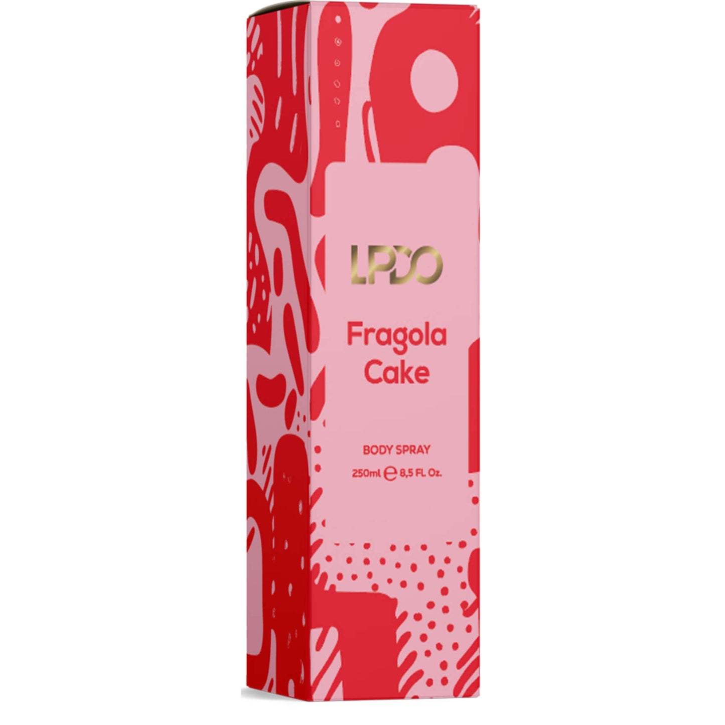 LPDO Fragola Cake Body Spray 250ml dettaglio packaging corpo