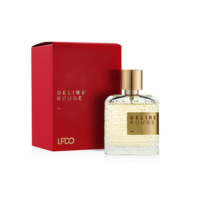 LPDO Délire Rouge EDPI 30ml flacone zafferano gelsomino arancia fondo ambrato legnoso