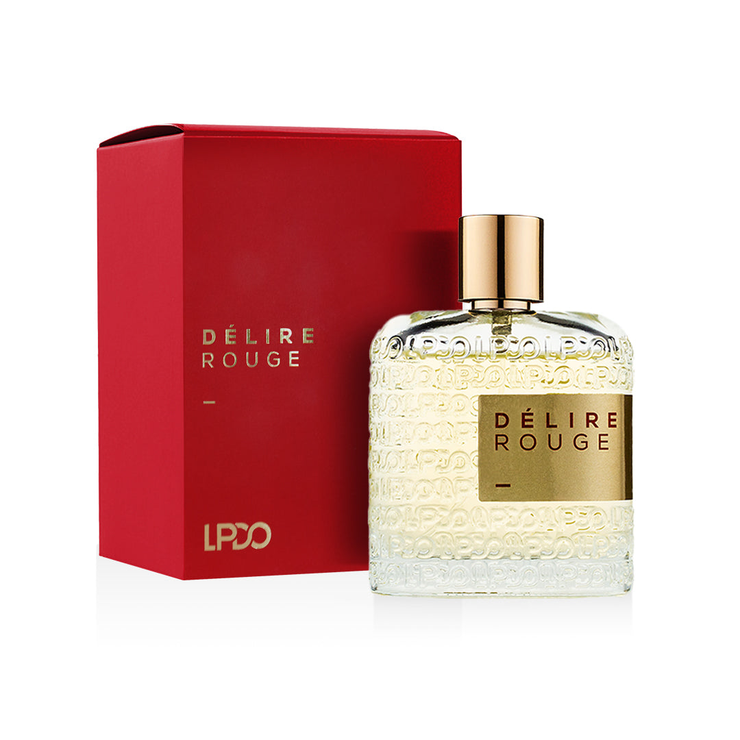 LPDO Délire Rouge EDPI 100ml flacone zafferano gelsomino arancia fondo ambrato legnoso