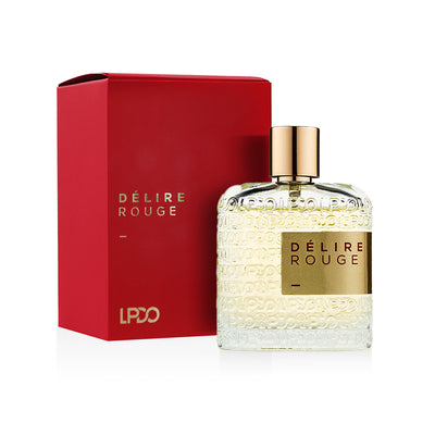 LPDO Délire Rouge EDPI 100ml flacone zafferano gelsomino arancia fondo ambrato legnoso