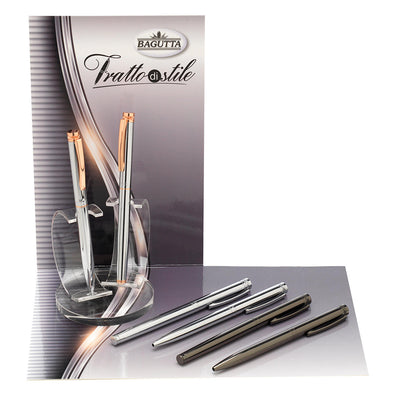 Bagutta Tratto di Stile Penne Lisce con Anello Intrecciato Assortite 6 pezzi con Espositore