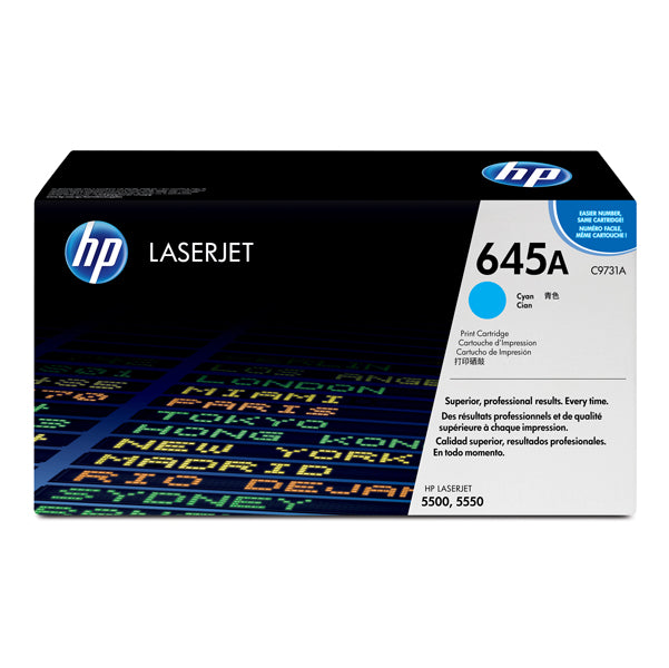 Toner Originale HP 645A C9731A Ciano 12.000 Pagine per Color LaserJet 5500 1 Pezzo