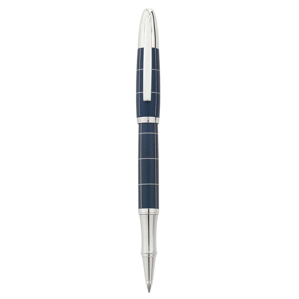 Bagutta Tratto di Stile Penna Roller Blu con Righe Cromate