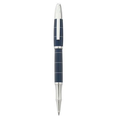 Bagutta Tratto di Stile Penna Roller Blu con Righe Cromate