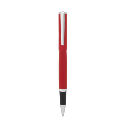 Bagutta Tratto di Stile Penna Roller Rossa con Cappuccio Coordinato e Finiture Cromate