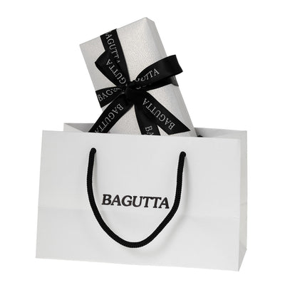 Bagutta Tratto di Stile Penna Roller Nera con Finiture Argento e Clip a V