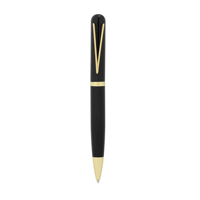 Bagutta Tratto di Stile Penna a Sfera Nera con Finiture Oro e Clip a V