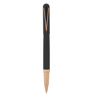 Bagutta Tratto di Stile Penna Roller Nera con Finiture Rame e Clip a V