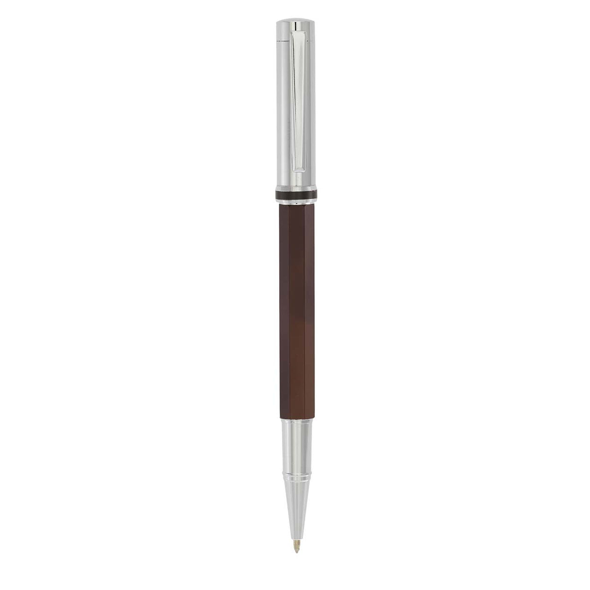 Bagutta Tratto di Stile Penna Roller Bordeaux con Corpo Sfaccettato e Cappuccio Cromato