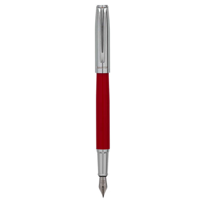Bagutta Tratto di Stile Penna Stilografica Bicolore Rossa con Cappuccio Cromato